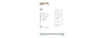 A floor plan for a studio apartment with a living room, kitchen, and bathroom.