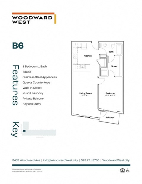 the floor plan of bgc woodward west apartments