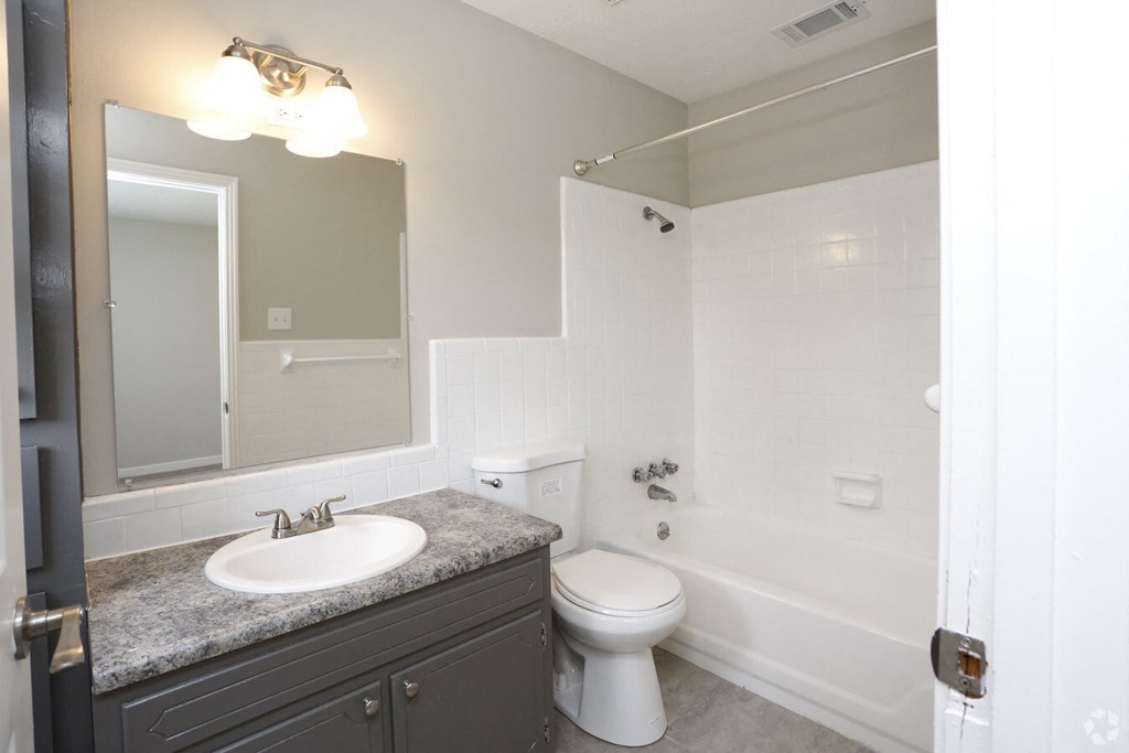 a bathroom with a sink toilet and a mirror
