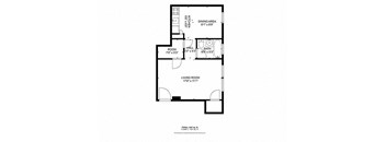 a floor plan of a house with a garage and a bedroom