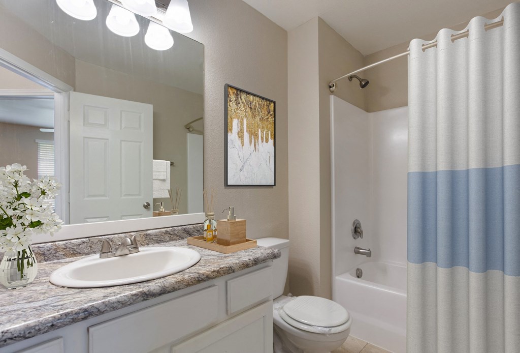 a bathroom with a shower toilet and sink