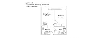 1 BR Apt, Handicap, Trails