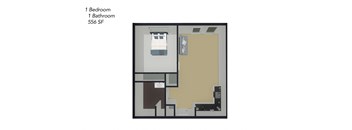 1 Bedroom, 1 Bathroom