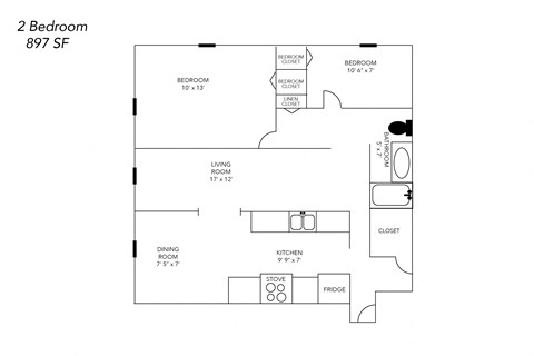 a floor plan of a small house with a bedroom and a living room