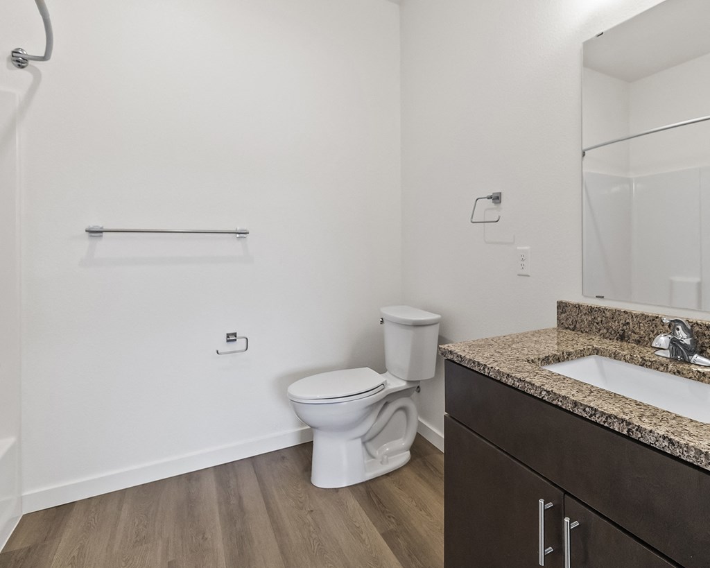 a bathroom with a toilet and a sink and a mirror