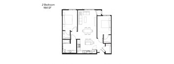 a floor plan of a home with a bedroom and a living room
