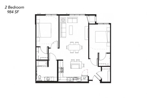 a floor plan of a home with a bedroom and a living room
