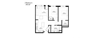 a floor plan of a home with a bedroom and a living room