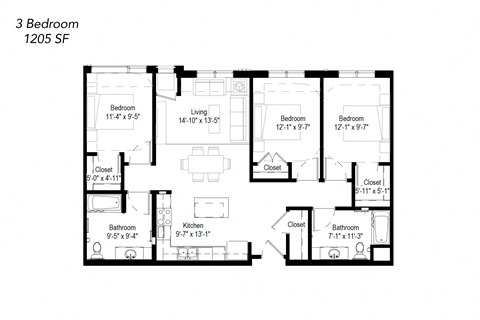 the floor plan of the suite
