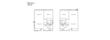 a floor plan and a diagram of a living room and a dining room