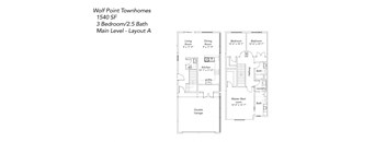 the floor plan of the villas at wolf point townhomes