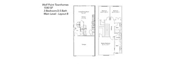 the floor plan of the villas at wolf point townhomes