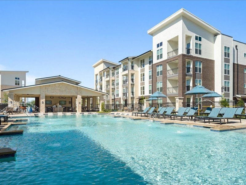 the swimming pool at the apartments for rent