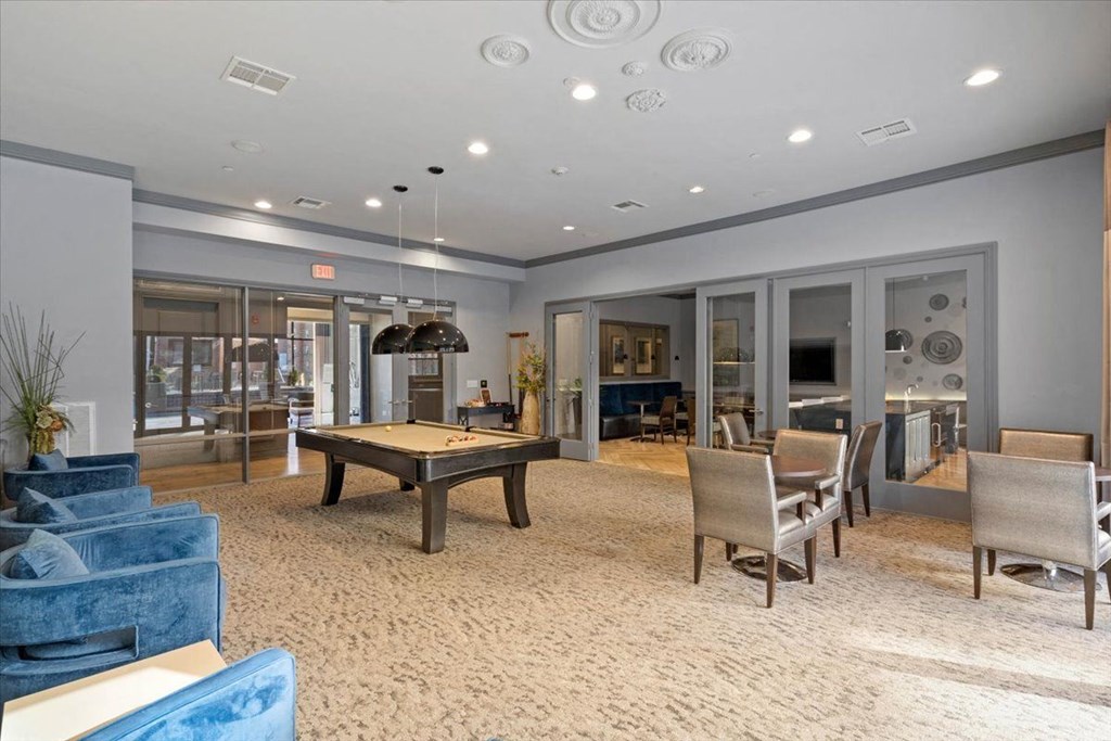 activities room with a pool table