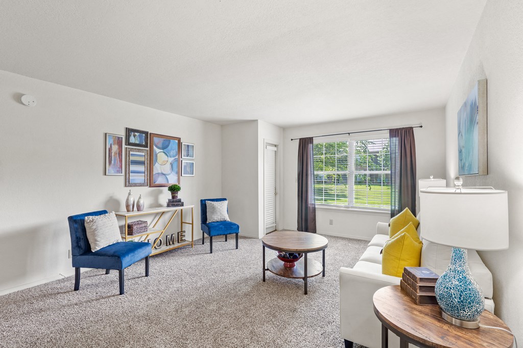 our apartments offer a living room at Pebblebrook, Kansas, 66212