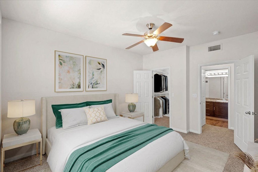 Comfortable Bedroom at Crescent Apartment Homes, Lenexa, KS