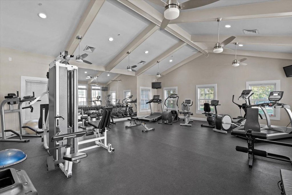 the gym is equipped with state of the art equipment