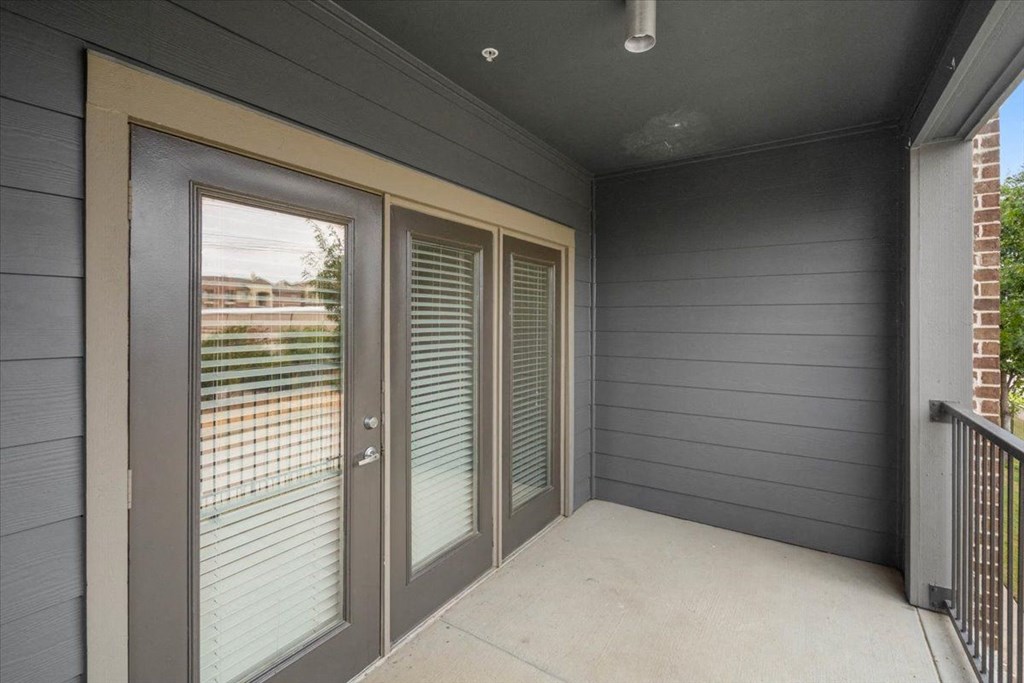 Private patio at Ovation at Lewisville, Texas