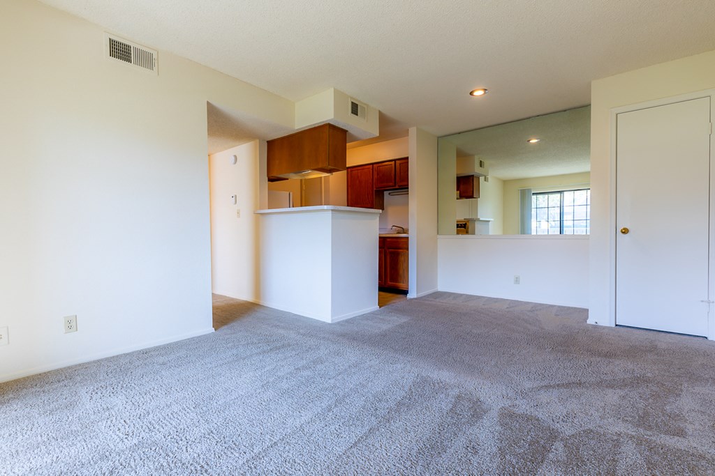 Unfurnished living room at Coventry Oaks Apartments, Overland Park, Kansas