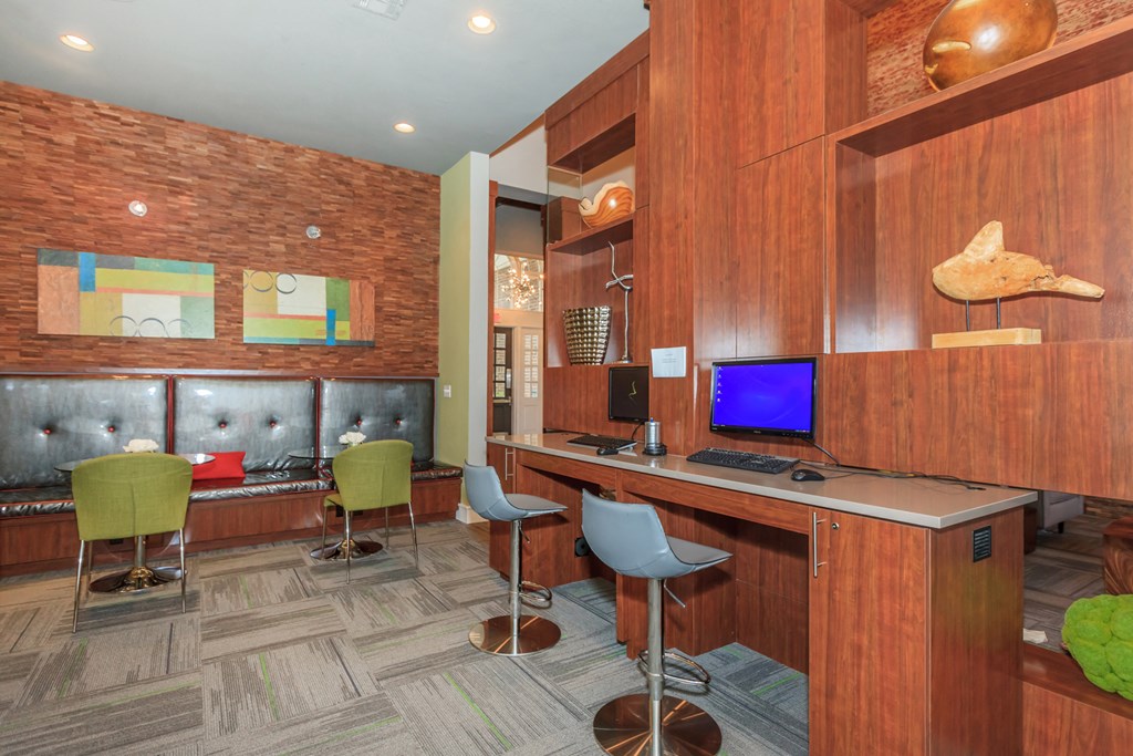 Wooden furnishings at Creekside Apartments, Overland Park, KS