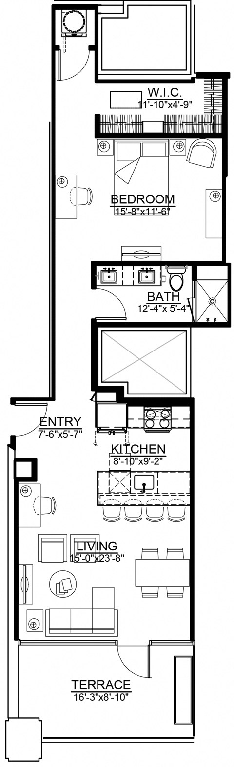 1 bed 1 bath I at Sky On Main Apartments, Missouri City, MO, 64105