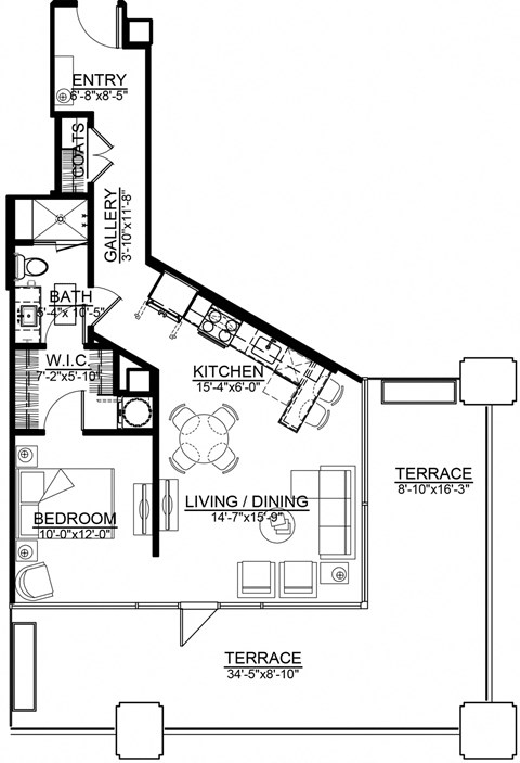 1 bed 1 bath J at Sky On Main Apartments, Missouri City, MO