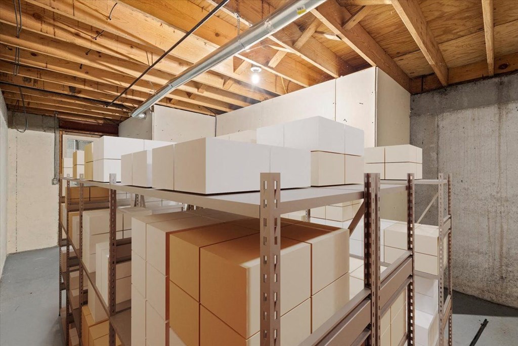 an abstract installation in the corner of a room