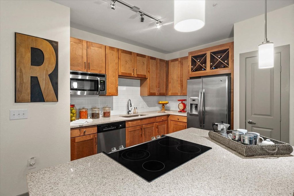 Modern kitchen at Ovation at Lewisville, Lewisville, TX, 75067