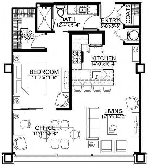 1 bed 1 bath H at Sky On Main Apartments, Missouri, 64105
