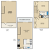 2 bedroom, 1.5 bath