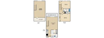 2 bedroom, 1.5 bath