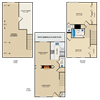 2 bedroom, 1.5 bath