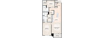 floorplan image of 2 bedroom, 2 bathroom with 1,352 sq. ft.
