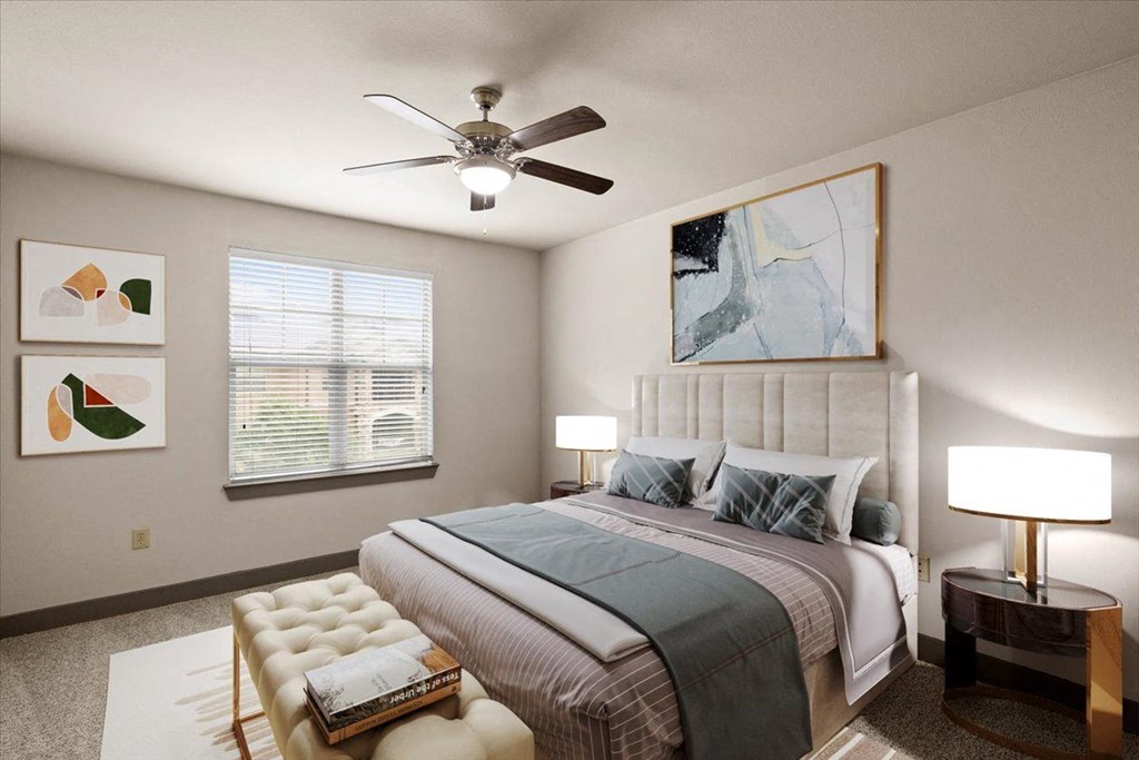 Bedroom With Expansive Window at Cypress at Lewisville Apartment Homes, Lewisville, TX 75067