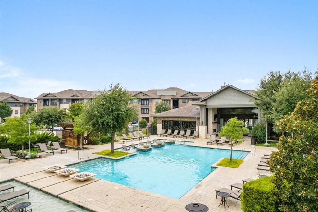 Swimming pool view at Ovation at Lewisville Apartments, Texas , 75067
