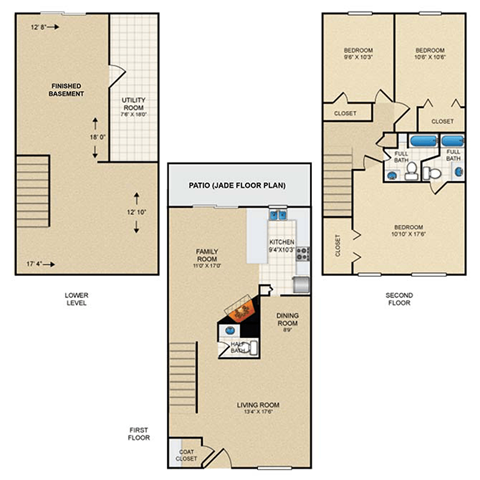 3 bedroom, 2.5 bath