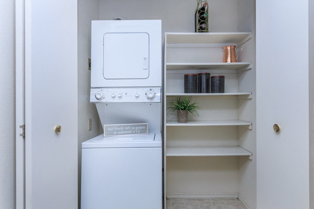 Stacked Washer/Dryer at Highland Park, Overland Park, Kansas