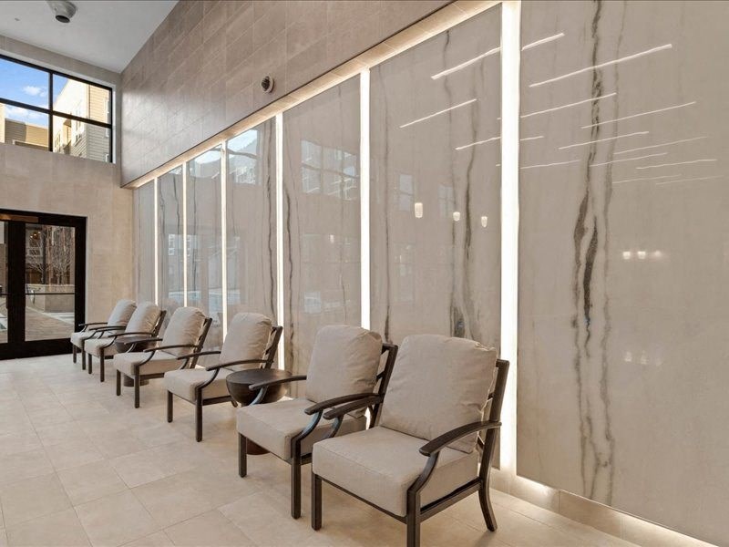 a row of chairs in a waiting room at a hospital