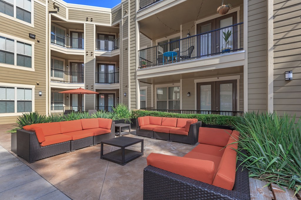 Outdoor couchat West 39th Street Apartments, Kansas City, Missouri