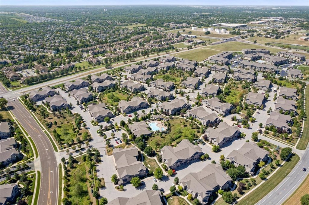 a neighborhood of houses in a suburban area