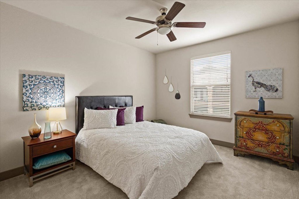Carpeted Bedroom at Cypress at Lewisville Apartment Homes, Lewisville