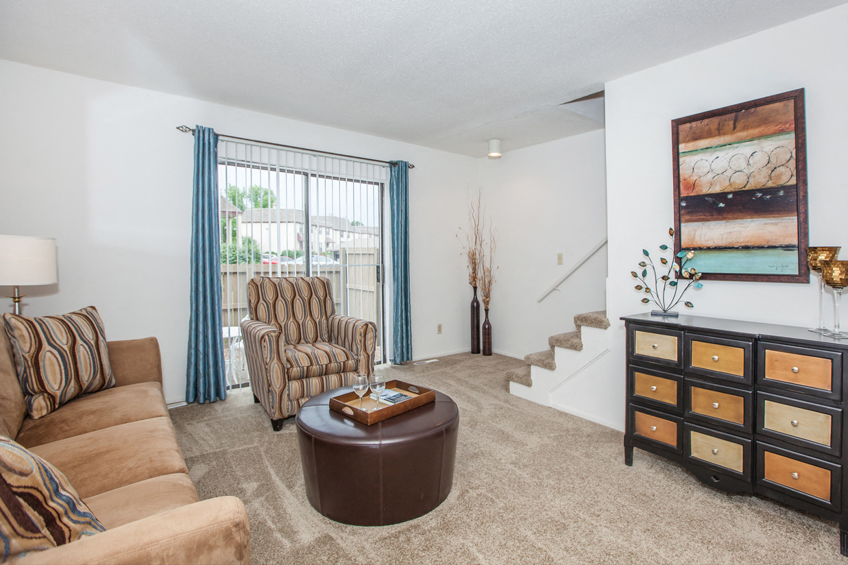 Living Room Interior at Sheridan Ridge, Overland Park, KS, 66212