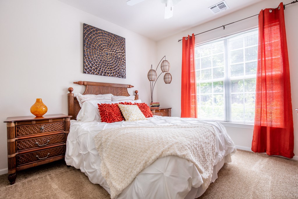 Bedroom with window at Wynnewood Farms Apartments, Kansas, 66209