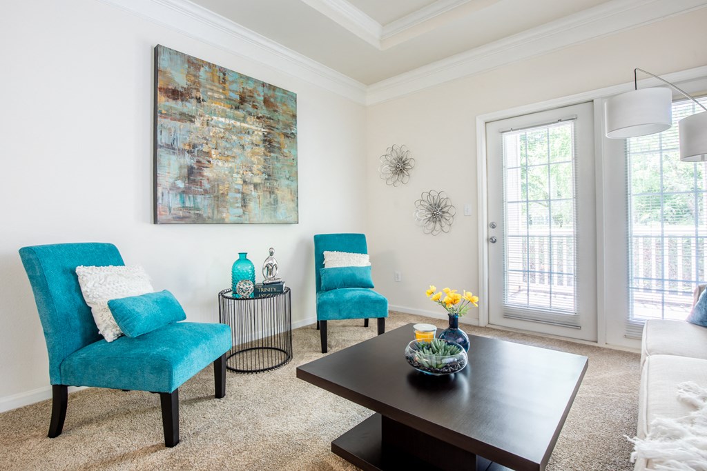 white sofa in living room1 at Wynnewood Farms Apartments, Overland Park, Kansas