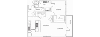 1 bedroom, 1.5 bathroom