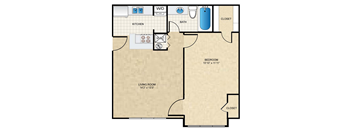 1 bedroom, 1 bathroom