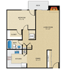 1 bedroom, 1 bathroom