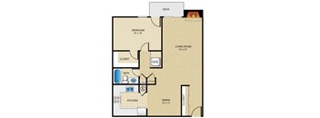 1 bedroom, 1 bathroom