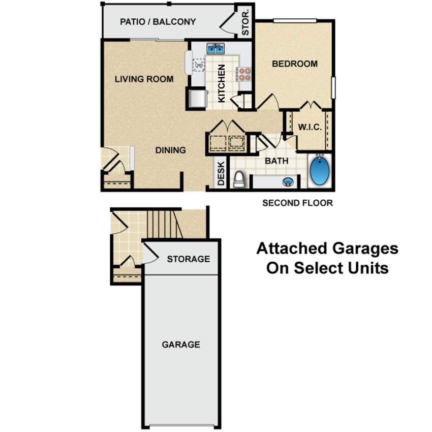 1 bedroom, 1 bathroom