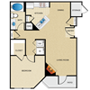1 bedroom, 1 bathroom